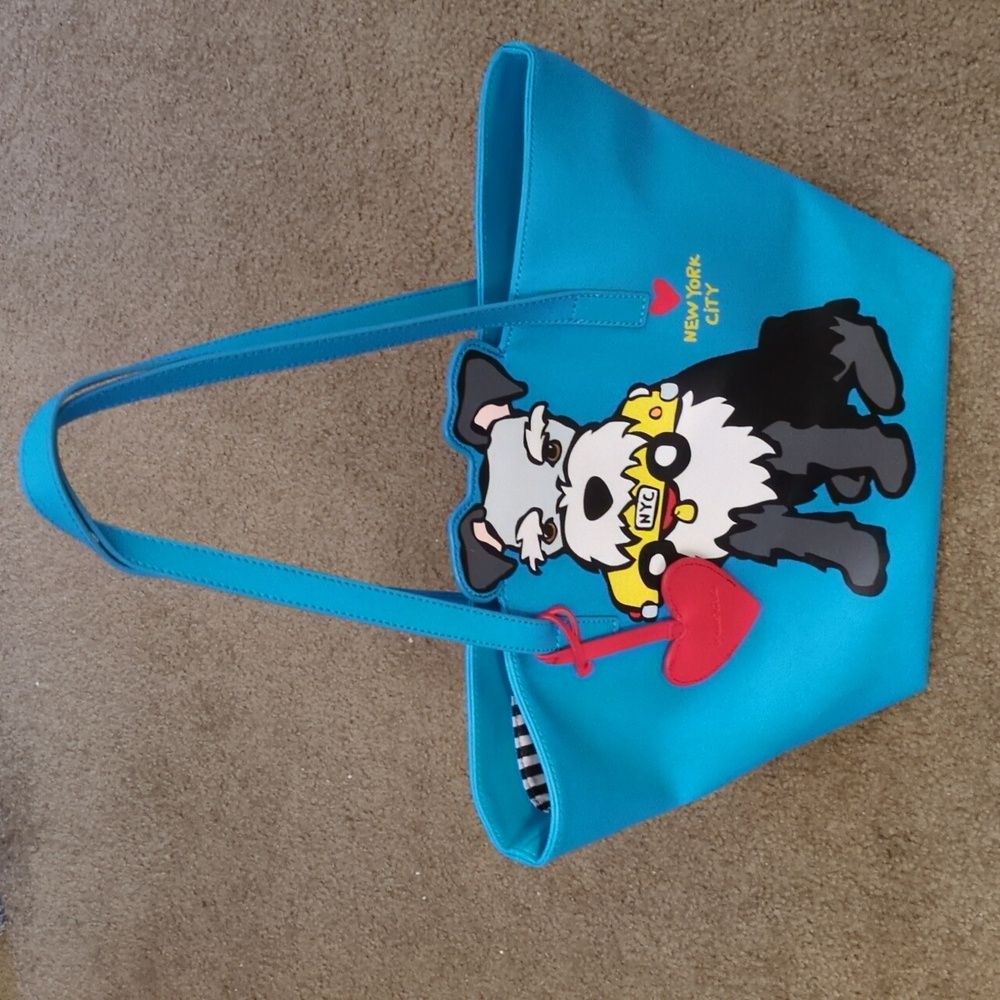 Blue Tote Bag with Dog Design